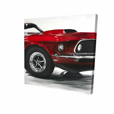 BEGIN HOME DECOR 12 x 12 in. Classic Red Car-Print on Canvas 2080-1212-TR78